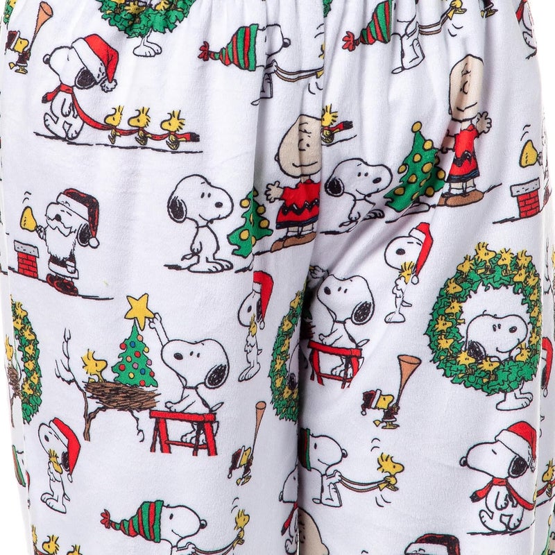 INTIMO Peanuts Kids Christmas Time All Over Print Smooth Touch Fleece Sleep Bottoms Lounge Pajama Pants for Boys Girls - Image 2